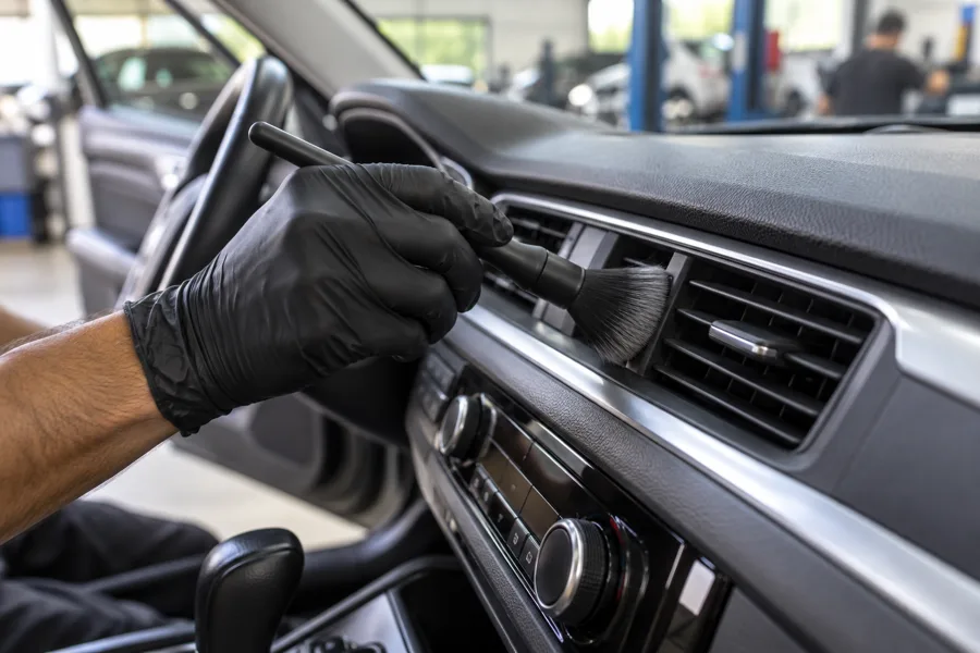 Imagem ilustrativa de higienização de ar condicionado automotivo